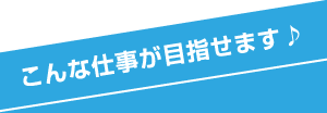 こんな仕事が目指せます♪